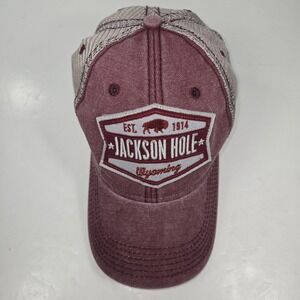 Legacy 92 Jackson Hole Wyoming Trucker Hat Mens OSFA Burgundy  Bison